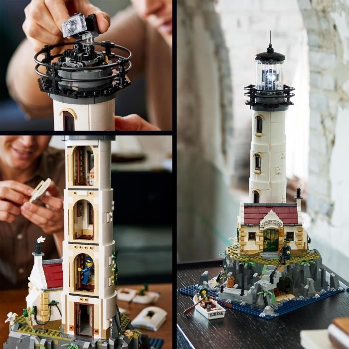LEGO 21335 Ideas Motorized Lighthouse, Cdiscount Exclusive, Gift Idea, Home Decoration, with Sailor Minifigures, Activity