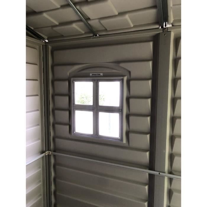 Casetta da giardino - PVC - DURAMAX - 3,50 m² + pavimento - Grigio chiaro / Antracite - DUSMATE66PR