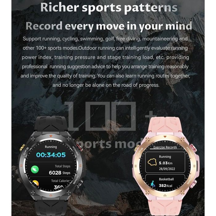 Montre connectée GPS pour course à pied, appels Bluetooth, moniteur d'activité physique, moniteur de fréquence cardiaque et