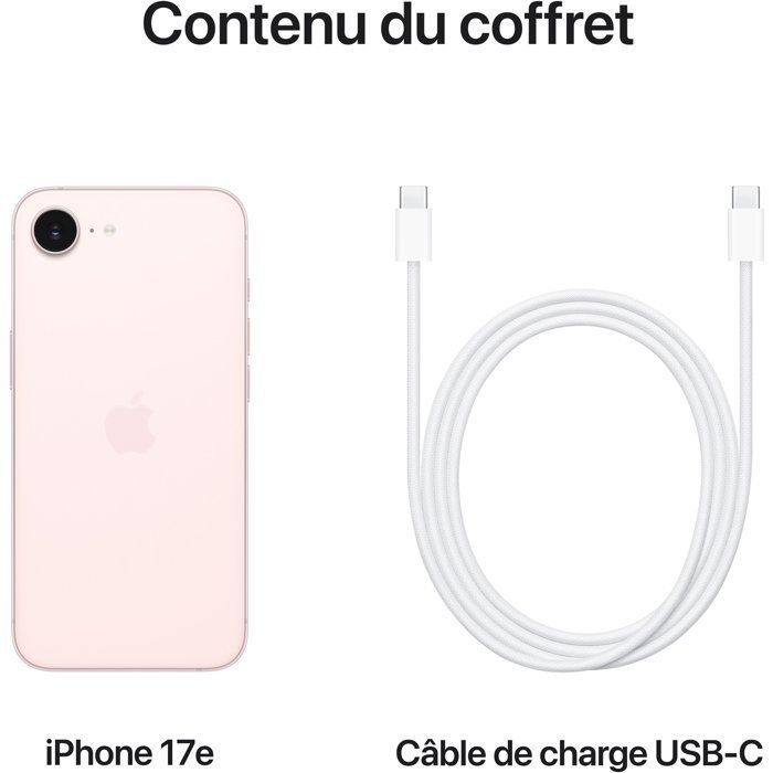 Apple iPhone 17e de 512 GB, color rosa suave.