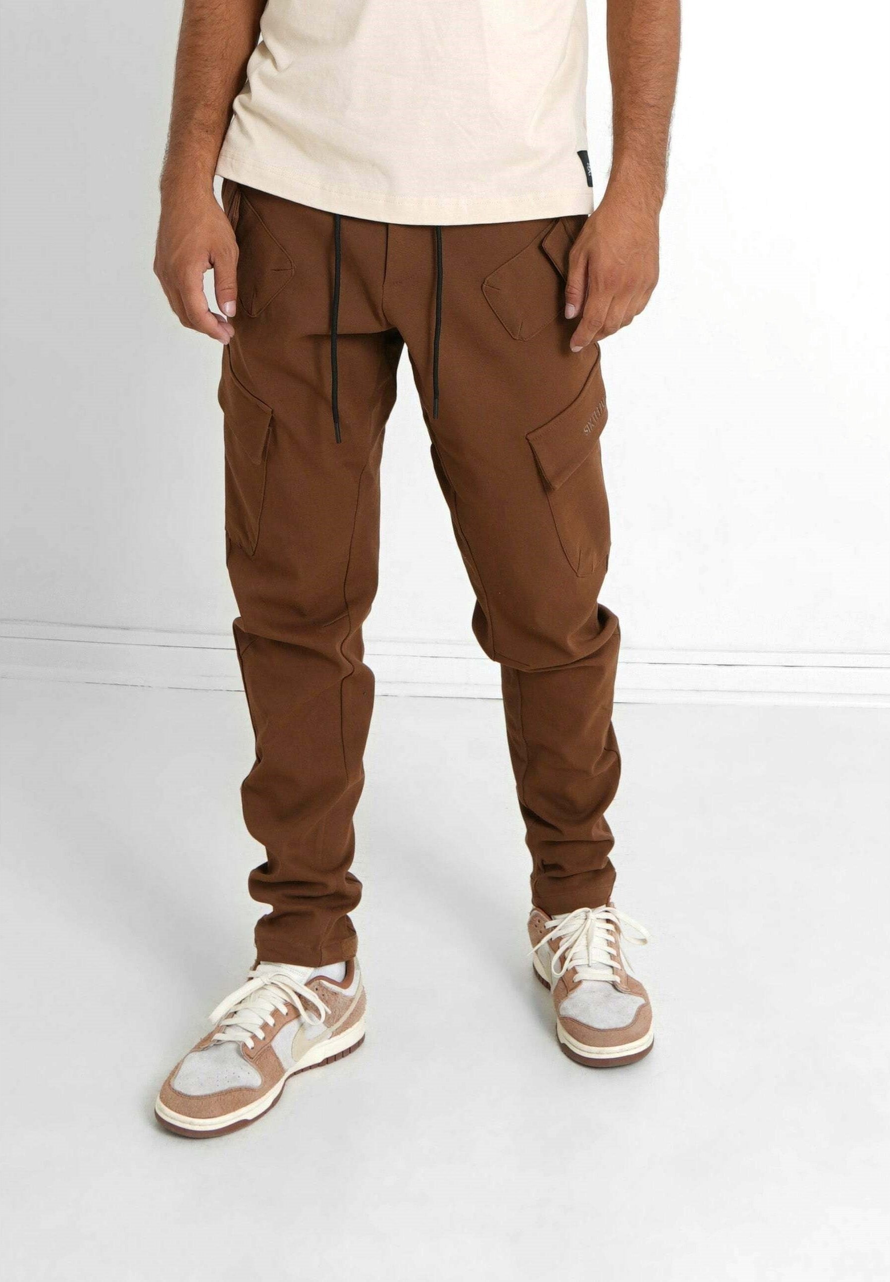 Pantalon cargo Sixth June - marron foncé