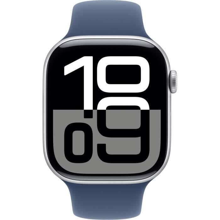 Apple Watch Series 10 GPS - 46 mm - Aluminio plateado - Correa de mezclilla S/M (2024) - Reacondicionado - Excelente estado