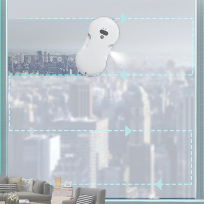 Lave-vitres électrique, robot nettoyeur, 2800Pa, 50ml, évitement intelligent des obstacles, 3 modes de nettoyage, UPS, blanc