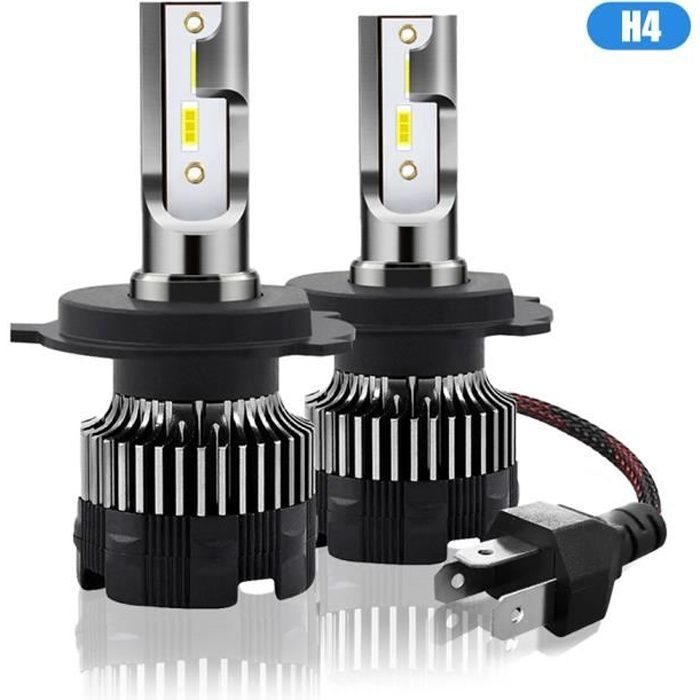 Bombilla LED H4, 120W 20000LM 6500K blanco ultrabrillante, kit de conversión de faros LED CSP, resistente al agua IP67, plug and play, paquete de 2