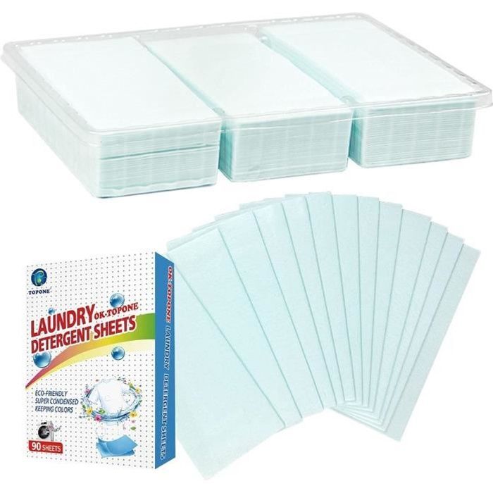 Feuilles De Détergent À Lessive Concentré, 90 Charges De Feuilles De Détergent À Lessive sans Liquide, Bandes De Détergent À [L716]