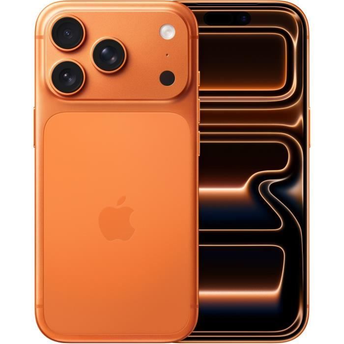 Apple iPhone 17 Pro de 1 TB color naranja cósmico.