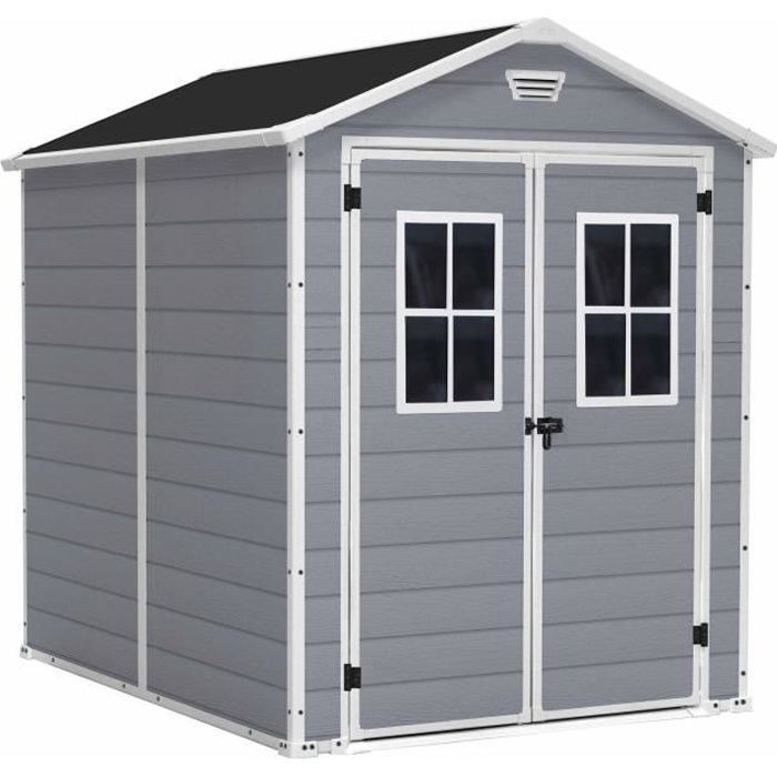 Caseta de jardín KETER Premium 86 gris de 4,4 m² con suelo.
