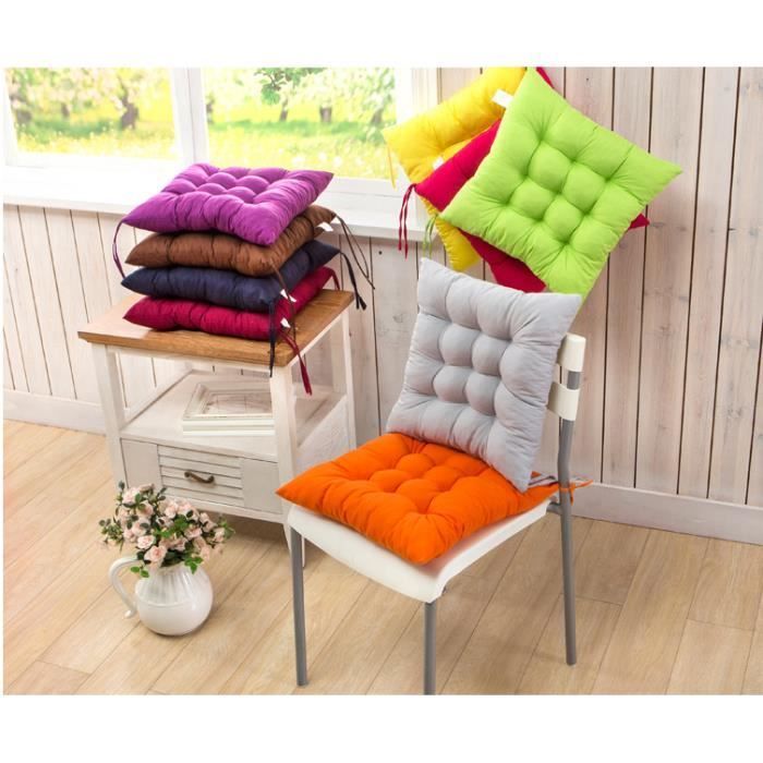 Coussin de chaise - Lot de 4 - 40x40 cm - 100% coton - Gris canon de fusil