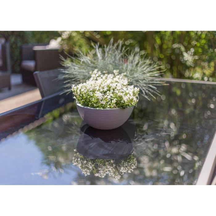 Maceta EDA Graphit Up de 25 cm de diámetro - 3,3 L - Interior/Exterior - 24,5 cm de diámetro x 10,5 cm de altura - Gris antracita