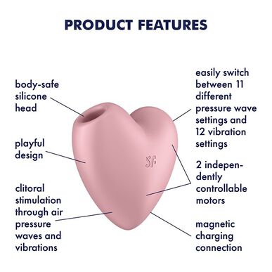 Vibrator v obliki srca Satisfyer Cutie Heart 1 kos 1 kos