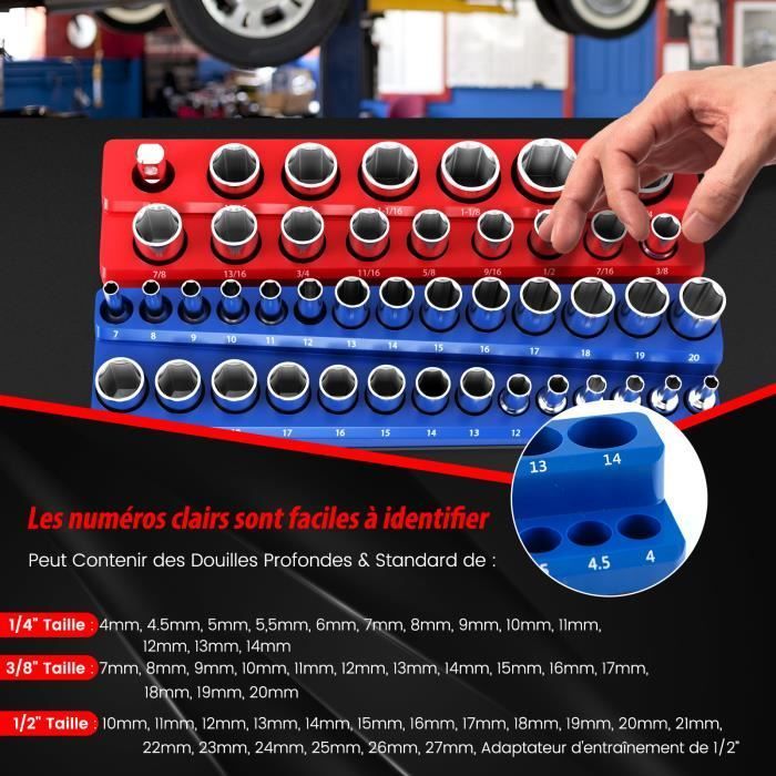 COSTWAY 6 Steckschlüssel-Organizer (metrisch und SAE) für 1/2