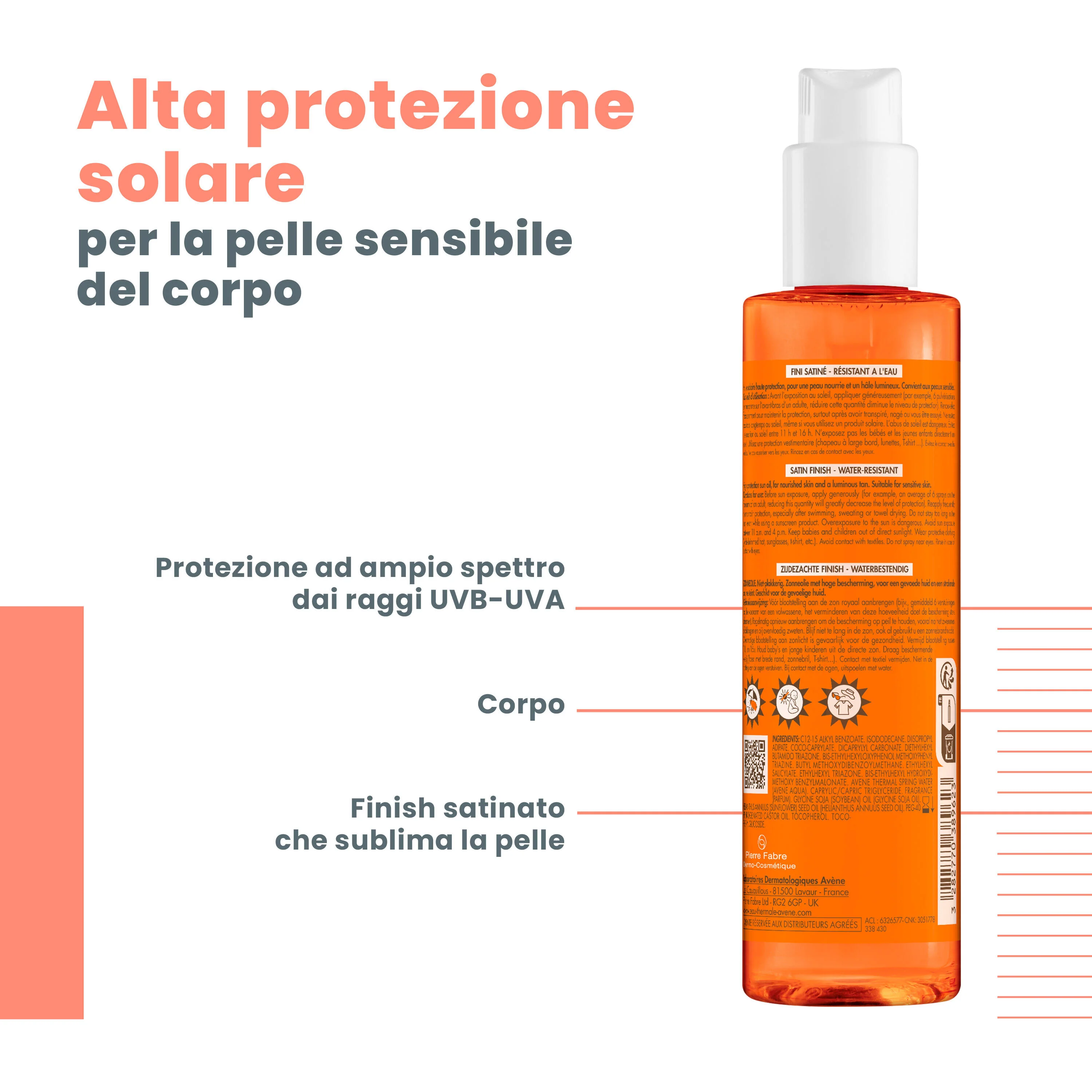 Suncare Olio Solare SPF30 - Olio solare corpo alta prot.