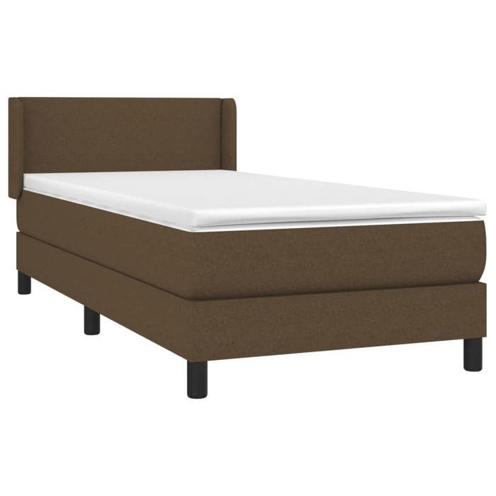 Base de cama de láminas con colchón - Marrón oscuro - 80x200 cm - Máxima relajación - Individual