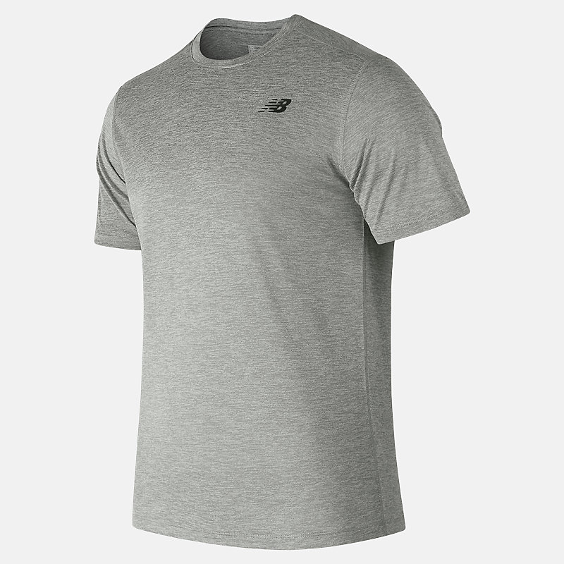 Męska koszulka z nadrukiem Core Heathered - ATHLETIC GREY
