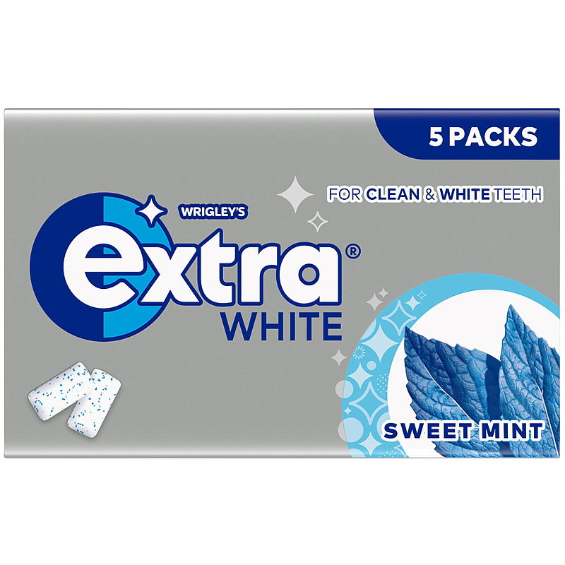 Extra Extra, paquete de 5 unidades de 70 g, menta dulce