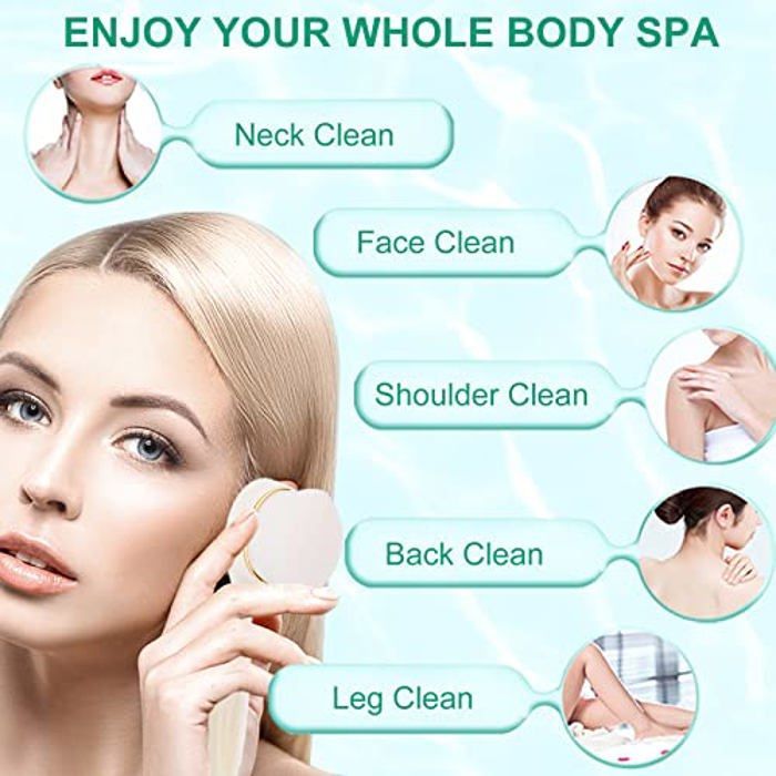 Cepillo de limpieza facial ultrasuave con mango y orificio para colgar, cepillo de masaje para la limpieza de poros faciales, O