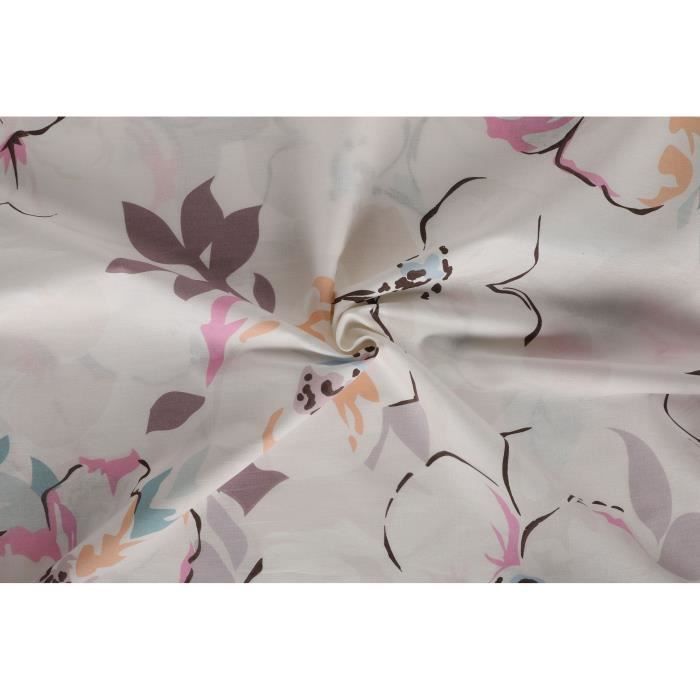 Parure de lit - 1 housse de couette 220 x 240 cm + 2 taies d'oreiller 60 x 60 cm - 100% coton renforcé - Blanc