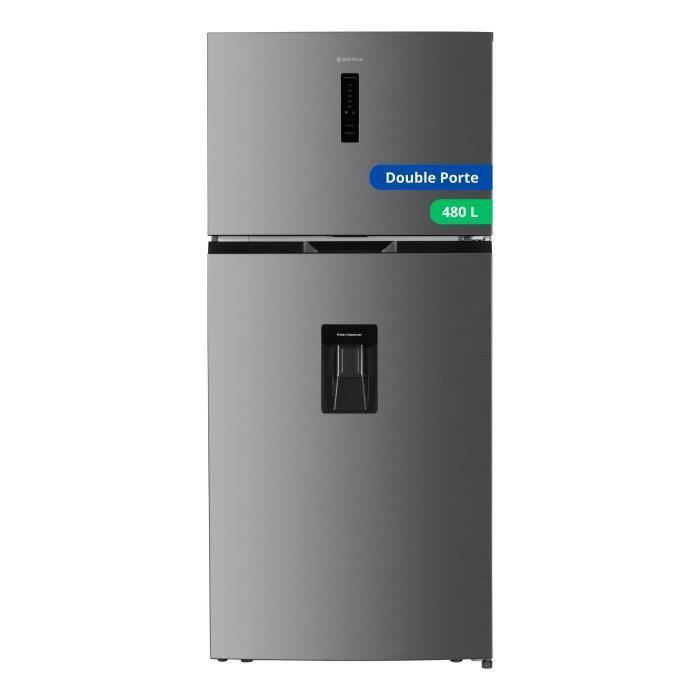 Refrigerador de doble puerta ancha GEDTECH GDP480NFIX 480L - No Frost - Dispensador de agua - Acero inoxidable