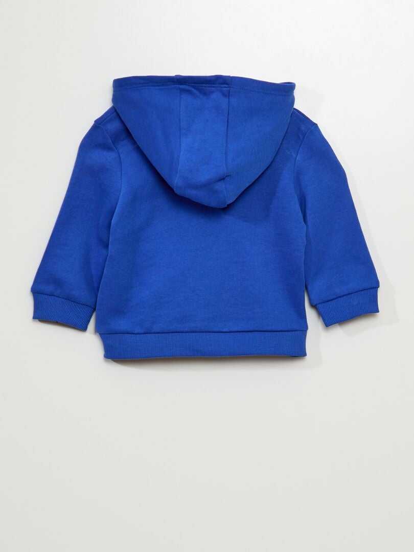 Trui met rits van fleecestof - blauw