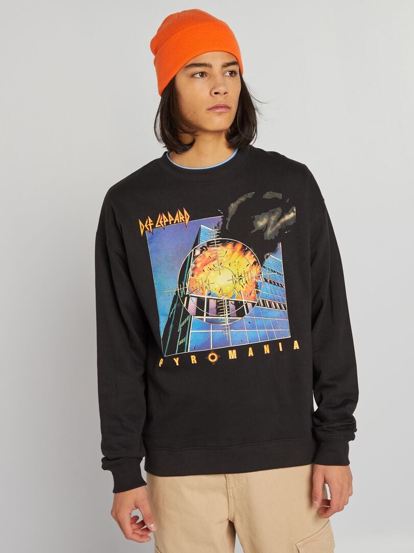 Def Leppard Fleece Sweatshirt - Zwart