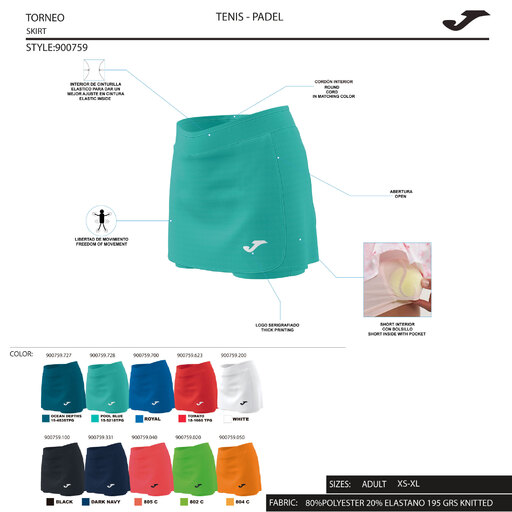 Falda Joma Open II Marino