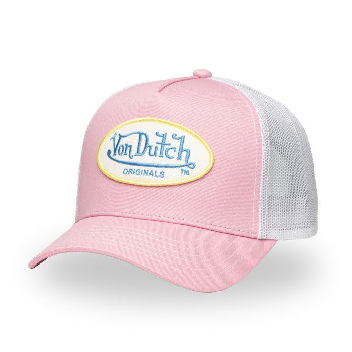 Vondutch Casquette trucker ORIGIN Garçon - Trucker - Filet Rigide - Rose | Blanc | Bleu | Jaune - Visière Arrondie - JUNIOR