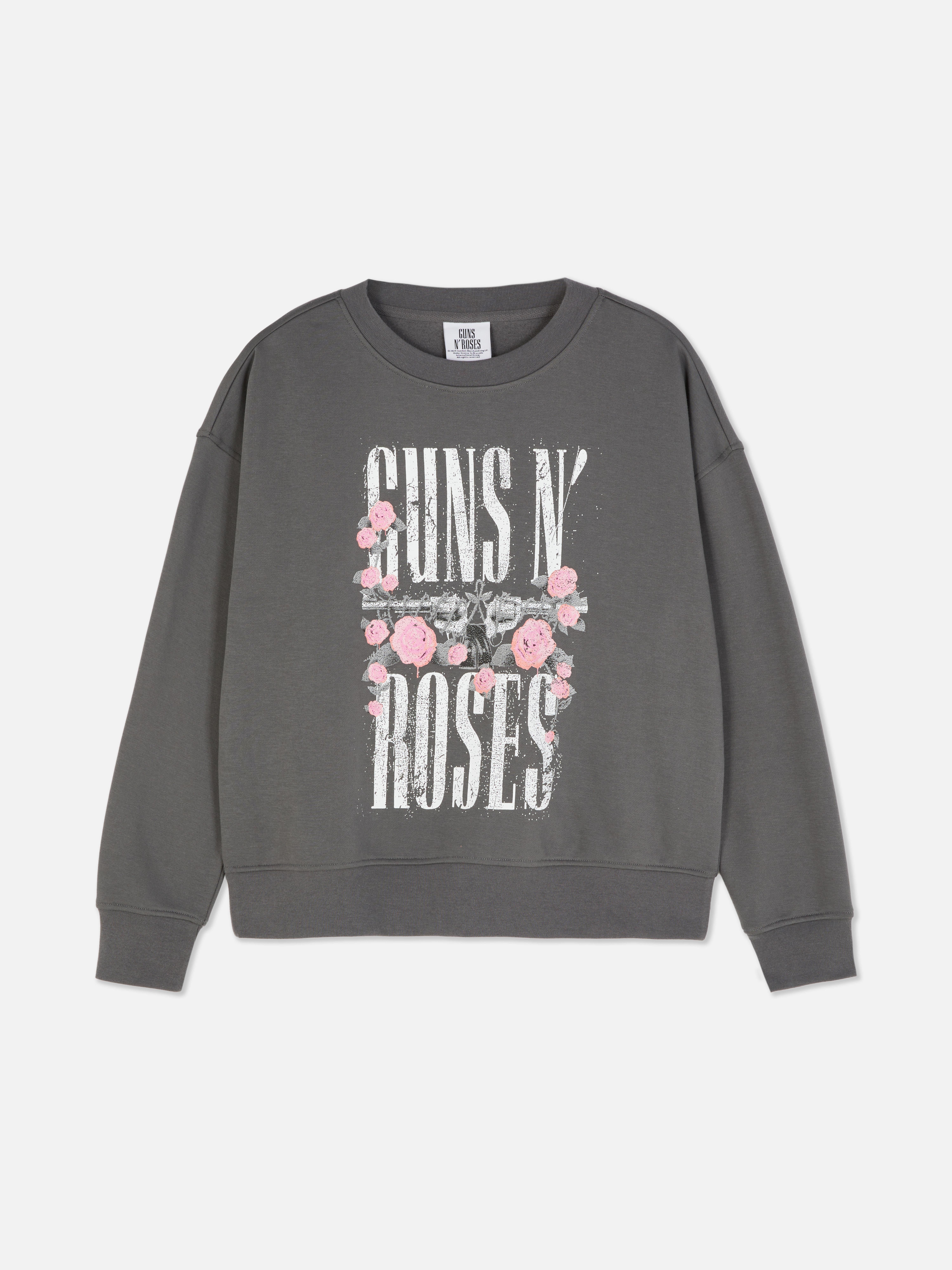 Felpa con stampa Guns N' Roses, modello classico girocollo con stampa Guns N' Roses e polsini a coste.