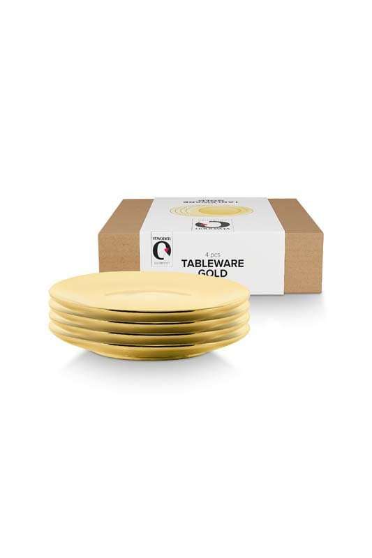 vtwonen porculanski tanjuri zlatni, set od 4 - 12 cm