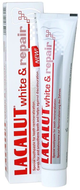 Creme dental Lacalut White & Repair para restauração do esmalte dentário