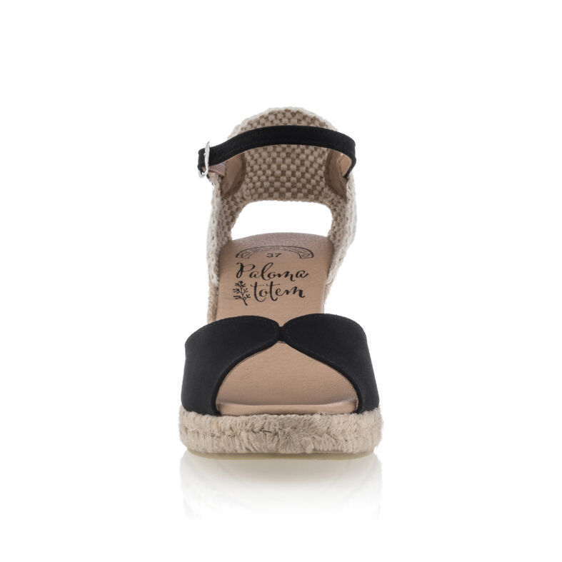 Zwarte espadrilles voor dames met touwzolen