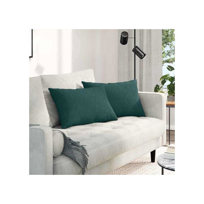 Coussins de canapé - vidaXL - Vert foncé - 60x40 cm - Housses amovibles - Rembourrage polyester - Usage intérieur