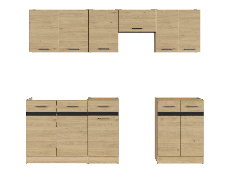 Komplet kuchenny  Junona Line 230 cm dąb bernstein bez blatu