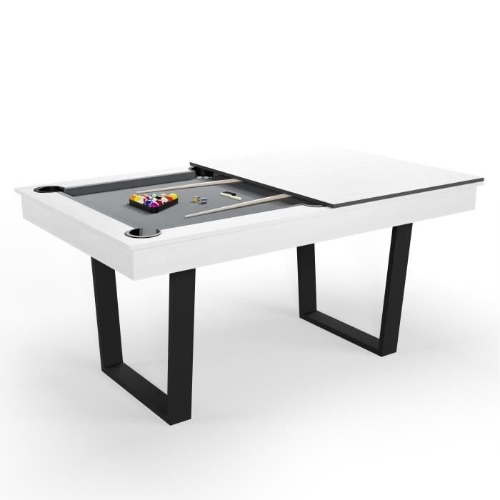 Tavolo da biliardo americano trasformabile HORIZON con piano da pranzo 206 x 116 cm