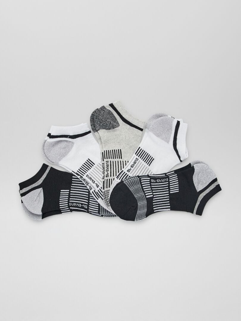 Set van 5 sportsokken - wit