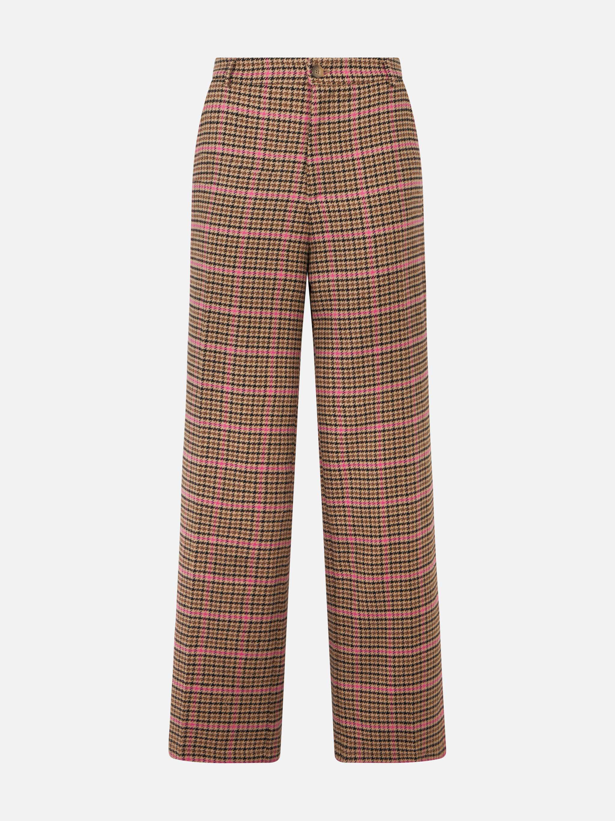 Dames palazzo broek met pied-de-pouleprint