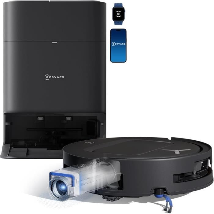 ECOVACS T80 OMNI - Robot aspirapolvere e lavapavimenti - 18.000 Pa - Pulizia automatica istantanea con rullo OZMO - ZeroTangle 3.0