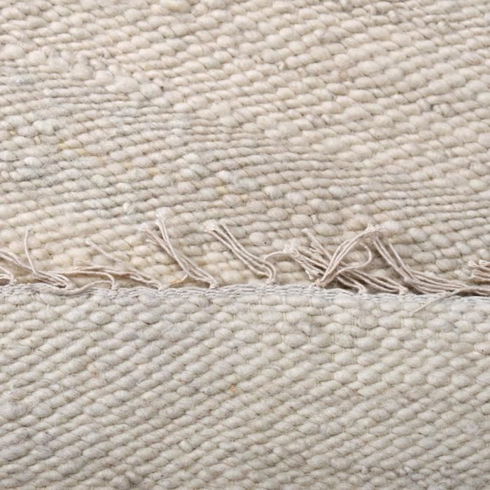 handmade living room rug 160x230 cm in beige and black wool, rectangular, Berber pattern