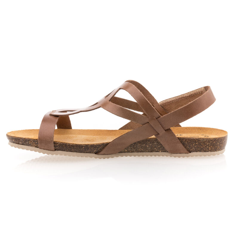 Braune Damensandalen / Zehenfreie Schuhe