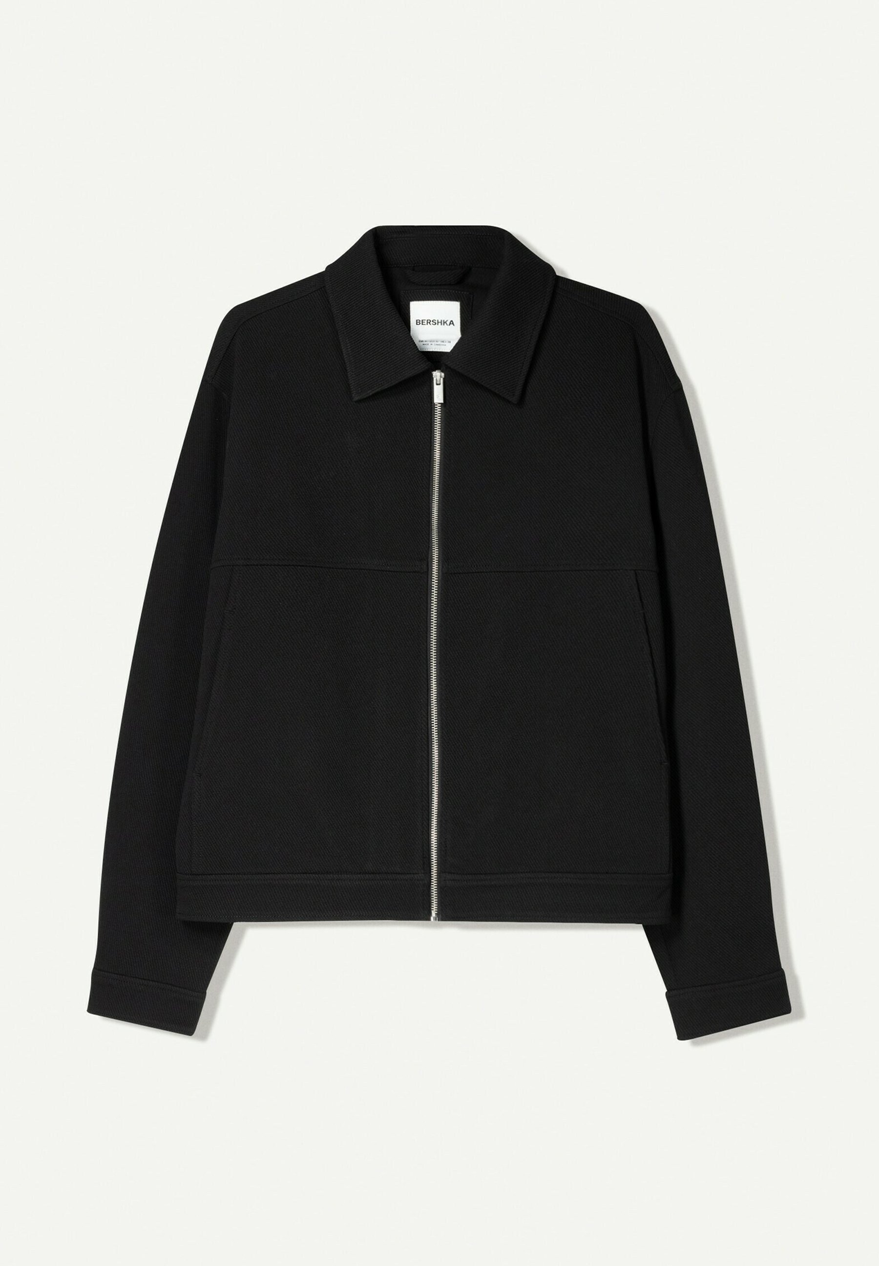 Bershka TEXTURED - Veste légère - noire
