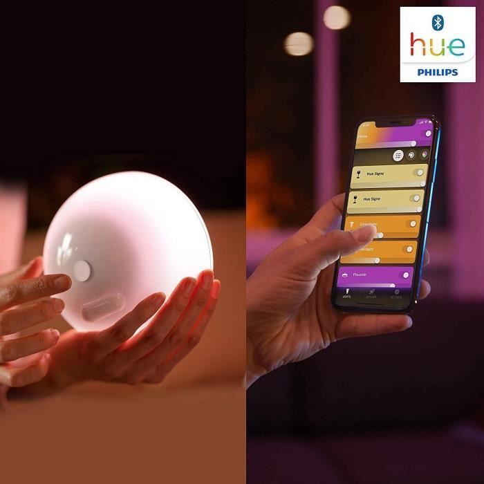 Lampe portable connectée Philips Hue Go White and Color - Compatible Bluetooth - Alexa, Google et Apple Homekit