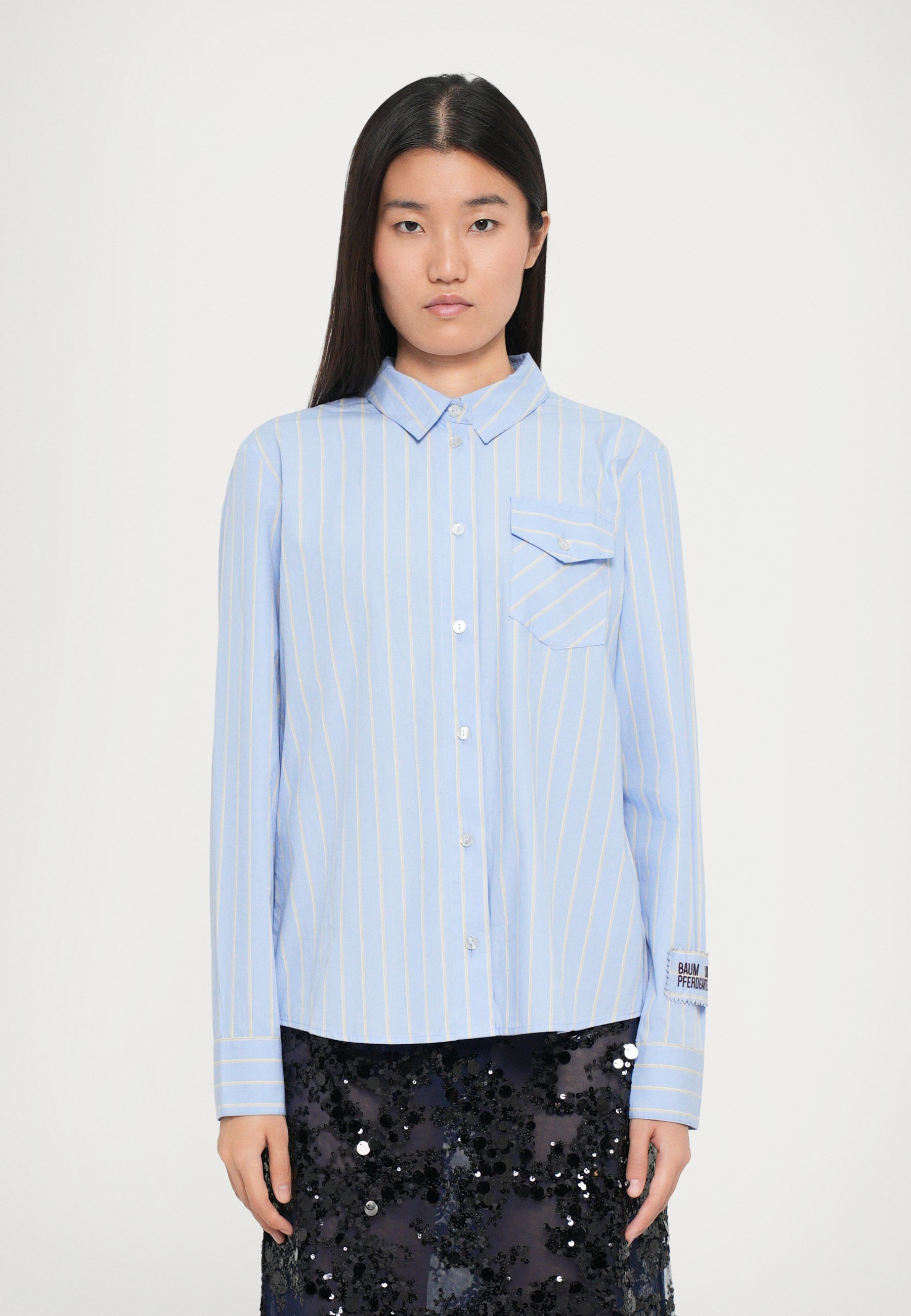 Boom en Paard Tuin MENJA - Blouse met knoopsluiting - lichtblauw