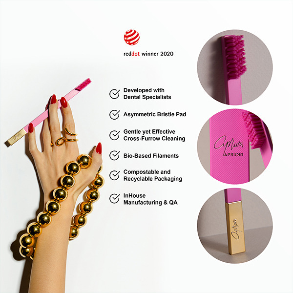 Априори четкица за зубе Bubblegum Pink Gold мекана