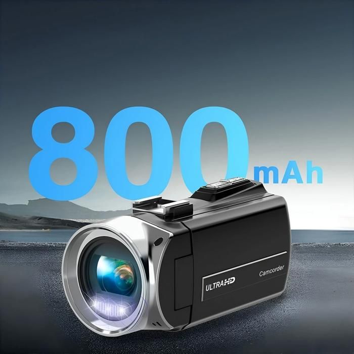 Videocámara digital, resolución 4K, 32 GB, resolución de 48 MP, zoom de 18x, pantalla HD de 3 pulgadas, estabilización electrónica de imagen, color negro.