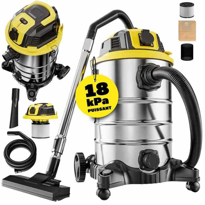 Aspiradora multifuncional MONZANA® de 30 litros para sólidos y líquidos con función de soplado, 2200 W.