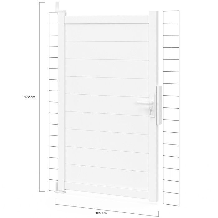 IDMARKET Portillon 100x160 cm en aluminium blanc