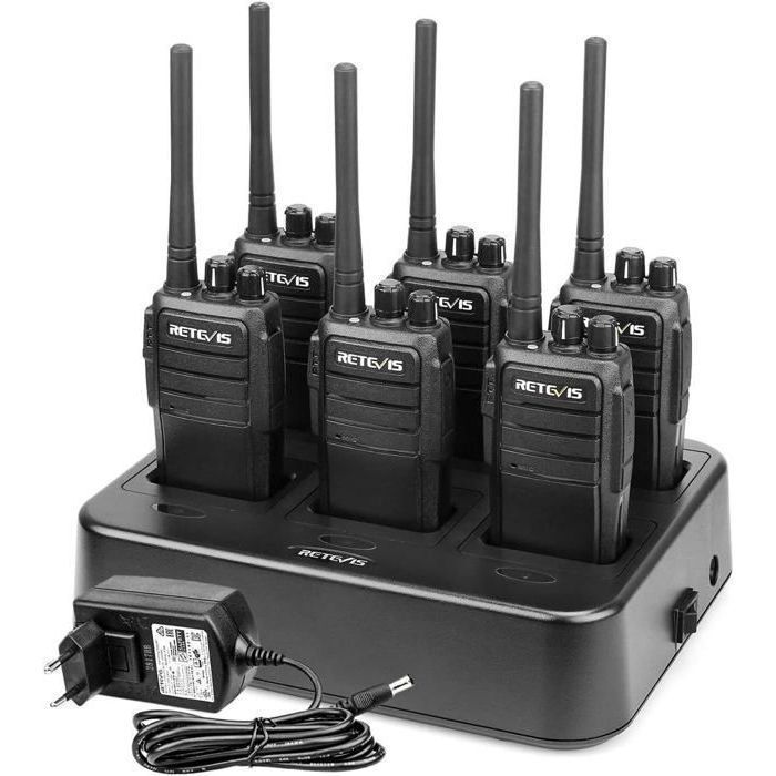 Walkie Talkie Retevis RT21 de largo alcance, profesional, VOX, 16 canales, radio bidireccional recargable para rescate (6 unidades)