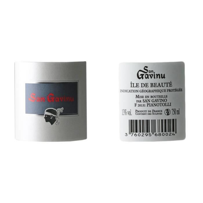 Ile de Beauté San Gavino Rouge 2018 - Lot de 3x75cl - Domaine San Gavino - Vin IGP Rouge de Corse - Cépages Niellucciu, Siacarellu,