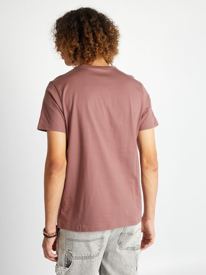Bedrukt jersey T-shirt - ROZE