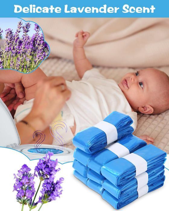 Recharge Poubelle a Couche - AQSACOKIYA - sac Compatibles Twist And Click Avec Octogonales pour 4,5 m - 12 Pièces