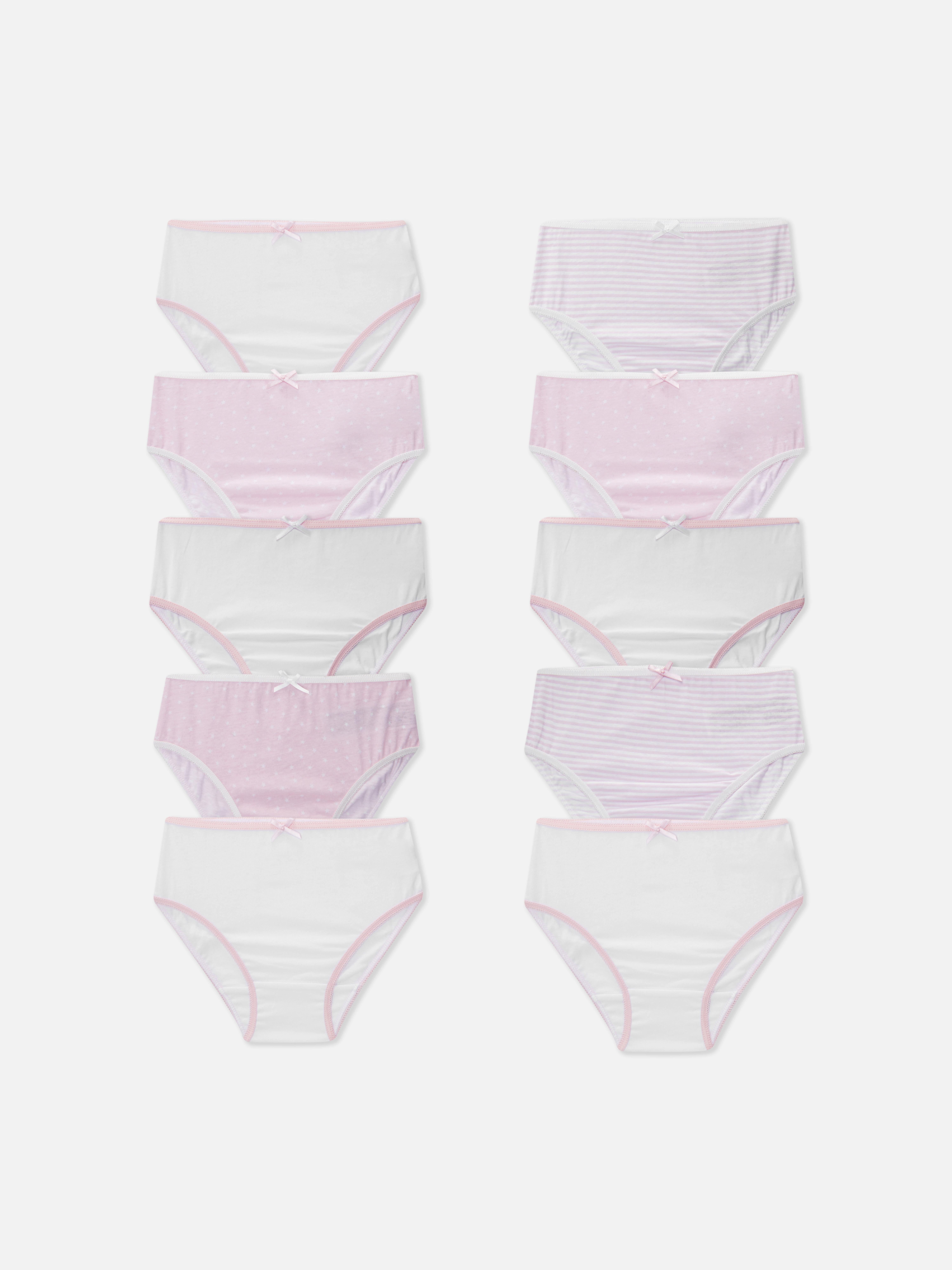 Bedrukte slips met sterren en strepen, set van 10 Slips met diverse prints voor je kleintje